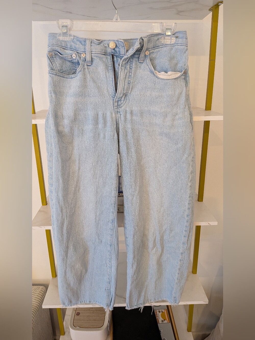 Madwell: High-Rise Light Blue Straight Leg Jeans